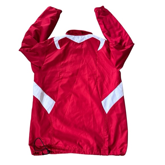 Adidas Scorch Climaproof 1/4 Zip Pullover Windbreaker Jacket Red White Small - Picture 2 of 6